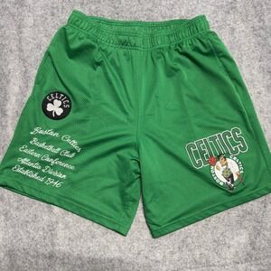 NBA Boston Celtics Mesh Basketball Shorts Green Mens Large L Athletic Training